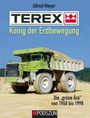Titel: "TEREX König der Erdbewegung". Ein großer gelb-grüner Muldenkipper auf einer Baustelle.