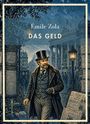 Émile Zola, Das Geld. Ein Herr in Frack und Zylinder vor der Pariser Börse, umgeben von Zeitungen und Lampen.