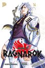 Text: "Record of Ragnarok", "Manga Cult", "16". Ein stilisierter Mann mit weißem Haar und edler Kleidung.