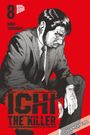 Titel: Ichi the Killer. Oben: Hideo Yamamoto, Manga Cult, große 8. Unten: Cover Night Final. Zeichnung eines Mannes im Anzug.