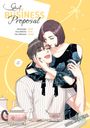 „A Business Proposal“, Zeichnungen von Narak, Webtoon von Perilla. Elegant gekleidetes Paar in inniger Umarmung am Tisch.