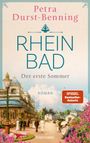 "RHEINBAD Der erste Sommer; Petra Durst-Benning; ROMAN; SPIEGEL Bestseller-Autorin; blanvalet."  
Ein belebter Kurort im Sommer.