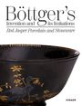 Text: "Böttger's Invention and its Imitations: Red Jasper Porcelain and Stoneware". 
Darstellung einer dunklen Schale mit goldenen Verzierungen.