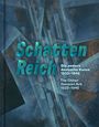 Text: "Schatten Reich. Die andere deutsche Kunst 1933–1945. The Other German Art 1933–1945." Hintergrund: abstrakte blaue Formen.