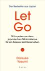 „Let Go“ in großen, orangefarbenen Buchstaben. Autor: Daisuke Yosumi. Untertitel über japanischen Minimalismus.