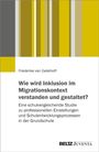 Titel: "Wie wird Inklusion im Migrationskontext verstanden und gestaltet?" mit farbigen Streifenmuster oben.