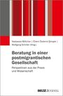 Titel: "Beratung in einer postmigrantischen Gesellschaft". Autoren: Nastassia Böttcher, Özlem Özdemir-Şimşek, Wolfgang Schröer. Oben bunte Streifen.