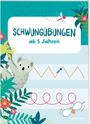 „SCHWUNGÜBUNGEN ab 5 Jahren“; ein Koala klettert, umgeben von Pflanzen, und Linien zum Nachzeichnen.