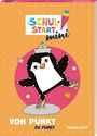 "Schulstart mini, Von Punkt zu Punkt, Tessloff." 

Eine bunte Illustration mit einem Pinguin.