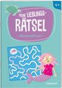 Oben steht "MEINE LIEBLINGS-RÄTSEL ~ Meerjungfrauen ~". Darunter eine Illustration mit Meerjungfrau und Labyrinth.