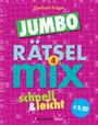 Text: Eberhard Krüger, JUMBO RÄTSEL mix schnell & leicht €6,99. Hintergrund Kreuzworträtselgitter in Pink.