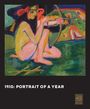 "1910: PORTRAIT OF A YEAR" steht in weißer Schrift. Das Gemälde zeigt eine sitzende Person mit Pfeil und Bogen in kräftigen Farben.