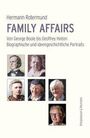 Text: "Hermann Rotermund, FAMILY AFFAIRS, Von George Boole bis Geoffrey Hinton." Sechs Porträts, drei oben, drei unten.