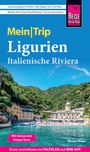 Reiseführer-Cover: "Mein Trip Ligurien Italienische Riviera", Foto einer Küstenlandschaft mit grünen Hügeln und klarem Wasser.