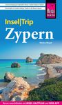 „Insel|Trip Zypern“ von Markus Bingel; Klippen und blaues Meer, knallig-blauer Himmel. Reise Know-How Logo.