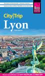„City|Trip Lyon“ von Petra Sparrer. Blick auf Lyon von oben, mit Fluss und Statue im Vordergrund.