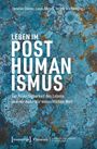 Titel: "Leben im Posthumanismus". Hintergrund: abstrakte blau-orange Textur, wie verwitterter Stein.