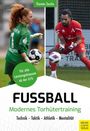 Titel: "FUSSBALL Modernes Torhütertraining" von Thomas Tasche. Zwei Torhüter in Aktion, einer in grün, der andere in rot.