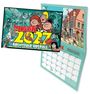 Texte: "mosaik 2023", "ABENTEUER ÜBERALL", "UNGALUBLICHE GESCHICHTEN MIT DEN ABRAFAXEN". Illustrationen von Abrafaxe. Kalender.