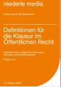 Philipp Lutz: Definitionen für die Klausur im Öffentlichen Recht, Buch