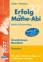 "Erfolg im Mathe-Abi. Baden-Württemberg. Grundwissen Basisfach. Übungsbuch. Mit vielen hilfreichen Tipps. Eine Person zeigt Daumen hoch."