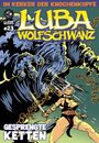 „Im Kerker der Knochenköpfe“, „Luba Wolfschwanz“, „Gesprengte Ketten“. Illustration: Kriegerin kämpft gegen Monster.