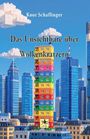 „Das Unsichtbare über Wolkenkratzern: Gedichte“. Ein buntes Hochhaus aus Bausteinen vor einer Kulisse aus Wolkenkratzern.