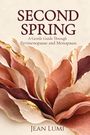 "Second Spring: A Gentle Guide Through Perimenopause and Menopause" von Jean Lumi. Blühende Kirschblüten, Berge.