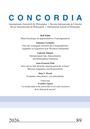 "CONCORDIA" erscheint groß über Titeln und Autoren philosophischer Artikel. Unten steht "2026" links und "89" rechts.
