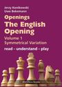 Buchtitel: "Openings The English Opening, Volume 1 Symmetrical Variation". Schachfiguren auf lila Hintergrund.