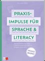 "PRACTICAL IMPULSES FOR LANGUAGE & LITERACY", lila Hintergrund, grüner Streifen links, gezeichnetes Buch-Symbol.