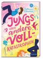 „Jungs und andere Vollkatastrophen“ von Patricia Schröder. Verspielte, bunte Illustration mit zwei Kindern und Symbolen.