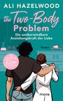Titel: „The Two-Body Problem“. Zwei Personen, Rückenansicht, Umarmung in einem Labor. Ein Hamster im Käfig rechts.