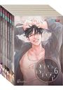 Ouroboros von Songhye. Zwei Manga-Charaktere, einer mit Brille und Buch, der andere lachend mit erhobenen Armen.