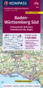 : KOMPASS Großraum-Radtourenkarte 3711 Baden-Württemberg Süd, Schwarzwald, Bodensee, Schwäbische Alb, Allgäu 1:125.000, KRT