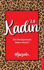 „Kadın 2.0 Üst Versiyonuna Hazır mısın?“ Leopardmuster, roter Hintergrund, stilvolle Schrift.