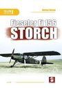 "Fieseler Fi 156 STORCH" in großer Schrift. Unten ein historisches Flugzeug auf einem Feld. Oben steht "Dariusz Karnas".