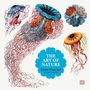 „THE ART OF NATURE, Ernst Haeckel, COLORING BOOK.“ Illustrierte Quallen in lebendigen Farben mit detaillierten Strukturen.