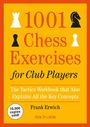 "1001 Chess Exercises for Club Players" von Frank Erwich. Schachfiguren als Illustrationen auf orangem Hintergrund.