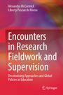 Text: "Encounters in Research Fieldwork and Supervision. Decolonising Approaches and Global Policies in Education." Farbverlauf.