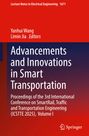 Advancements and Innovations in Smart Transportation, Editors: Yanhui Wang, Limin Jia. Rot-blauer Hintergrund.