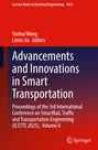 Texte: Advancements and Innovations in Smart Transportation. Oben roter Hintergrund, unten dunkelblau. Springer-Logo.
