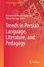 Titel: "Trends in Persian Language, Literature, and Pedagogy". Roter Hintergrund mit orientalischen Teppichmustern.