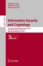 Titel: "Information Security and Cryptology". Graue und rote Bereiche mit Springer-Logo. Vertikaler Text links.