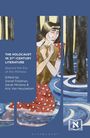 Titel: "The Holocaust in 21st-Century Literature", Herausgeber: Daniel Feldman, Sarah Minslow & Kris Van Heuckelom. Illustration zeigt eine Person in einem rot-weiß gepunkteten Kleid in einem Wald mit Wasser am Boden.