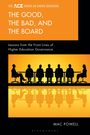 "The Good, The Bad, and The Board. Silhouetten von Menschen an einem Konferenztisch in orangefarbenem Licht."