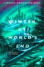 „Winter at World's End“ und „Find the cure. Save humanity.“ Illustration einer Stadt im Schnee und Polarlichtern.
