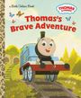 „Thomas’s Brave Adventure“ steht groß auf einem Kinderbuch-Cover. Es zeigt eine lächelnde Lok auf Gleisen.