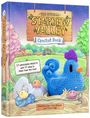 Titel: "The Official Stardew Valley Crochet Book". Text: "25 Amigurumi Projects". Illustration einer gehäkelten blauen Figur.