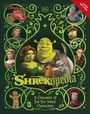 „Cover Not Final“, „DK“, „DreamWorks Shrekopedia“, „A Treasury of Far Far Away Characters“. Figuren aus Shrek.
